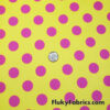 Bright Lemon Yellow & Hot Pink Polka Dot 4-Way Stretch Nylon Spandex Swimsuit Fabric