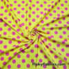 Bright Lemon Yellow & Hot Pink Polka Dot 4-Way Stretch Nylon Spandex Swimsuit Fabric