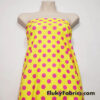 Bright Lemon Yellow & Hot Pink Polka Dot 4-Way Stretch Nylon Spandex Swimsuit Fabric