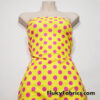 Bright Lemon Yellow & Hot Pink Polka Dot 4-Way Stretch Nylon Spandex Swimsuit Fabric