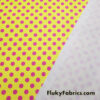 Bright Lemon Yellow & Hot Pink Polka Dot 4-Way Stretch Nylon Spandex Swimsuit Fabric