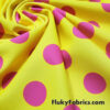 Bright Lemon Yellow & Hot Pink Polka Dot 4-Way Stretch Nylon Spandex Swimsuit Fabric