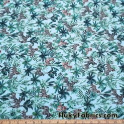 Exotic Jungle Wildlife Print 4-Way Stretch Nylon Spandex Fabric Panel – 36"x52" @flukyfabrics
