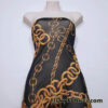 Golden Chain Print Stretch Mesh High Fashion Fabric