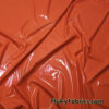 Rich Orange Imitation Latex Fabric – Glossy Liquid Look with 4-Way Stretch