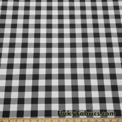 Black and White Checkered Poplin Fabric by the Yard @flukyfabrics