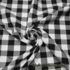 Black and White Checkered Poplin Fabric