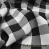 Black and White Checkered Poplin Fabric