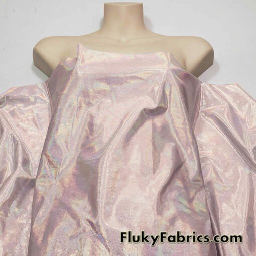 Blush Iridescent Hologram Spandex Fabric