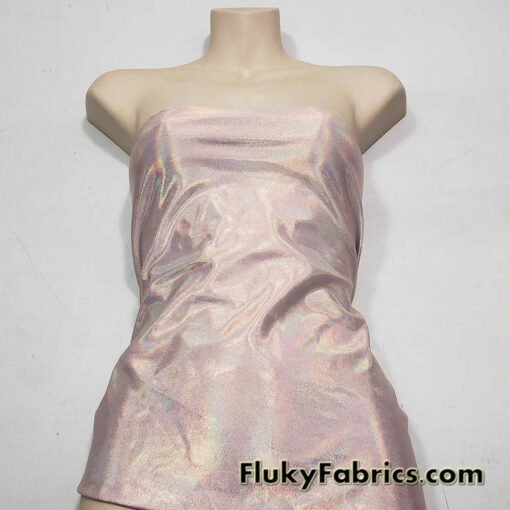 Blush Iridescent Hologram Spandex Fabric
