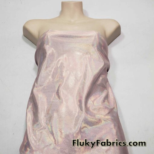 Blush Iridescent Hologram Spandex Fabric
