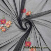 Colorful Embroidered Wildflower Mesh Fabric – 2-Way Stretch Black Sheer Poly Spandex