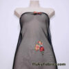 Colorful Embroidered Wildflower Mesh Fabric – 2-Way Stretch Black Sheer Poly Spandex