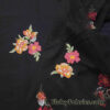 Colorful Embroidered Wildflower Mesh Fabric – 2-Way Stretch Black Sheer Poly Spandex