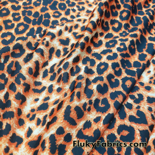 Fiery Jaguar Animal Print Spandex Fabric