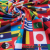 Flags of the World Print – 4-Way Stretch White Nylon Spandex Fabric
