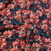 Floral Cotton Spandex Jersey Knit – Salmon Teal Orange Black 4-Way Stretch Knit Fabric