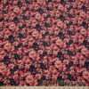 Floral Cotton Spandex Jersey Knit – Salmon Teal Orange Black 4-Way Stretch Knit Fabric @flukyfabrics
