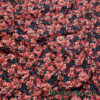 Floral Cotton Spandex Jersey Knit – Salmon Teal Orange Black 4-Way Stretch Knit Fabric