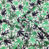 Green & Black Cannabis Leaf Polyester Poplin Fabric