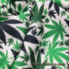 Green & Black Cannabis Leaf Polyester Poplin Fabric