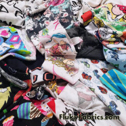 Jersey, Cotton Spandex and Other Knits, Fabric Scrap Bundle – Assorted Knit Solids & Prints Remnants