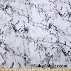 Marble Print Power Mesh – White Gray Black 4-Way Stretch Sheer Spandex Fabric @flukyfabrics