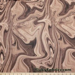 Mocha Swirl Mesh – Chocolate Lava Print Sheer 4-Way Stretch Spandex Fabric