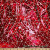 Shattered Glass Red Metallic Foil 4-Way Stretch Nylon Spandex Fabric @flukyfabrics
