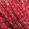 Shattered Glass Red Metallic Foil 4-Way Stretch Nylon Spandex Fabric