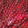 Shattered Glass Red Metallic Foil 4-Way Stretch Nylon Spandex Fabric