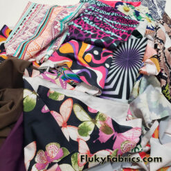 Stretch Spandex Fabric Scrap Bundle – 4-Way Stretch Solids & Prints Remnants