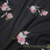 Embroidered Orchids Mesh Fabric – 2-Way Stretch Black Sheer Poly Spandex