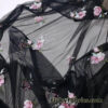 Embroidered Orchids Mesh Fabric – 2-Way Stretch Black Sheer Poly Spandex