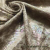 Gold Crushed Ice Velvet Fabric with Iridescent Metallic Exotic Dragon Scales