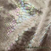 Gold Crushed Ice Velvet Fabric with Iridescent Metallic Exotic Dragon Scales