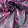 Hot Pink Flame Print Power Mesh Fabric 4-Way Stretch Nylon Spandex