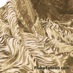 Zebra/Tiger Gold Metallic Foil on Gold Crushed Velvet Fabric
