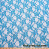 Azure Blue 4 Way Stretch Lace Fabric Lightweight and Sheer @flukyfabrics