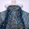 Blue Flame Print Power Mesh Fabric 4-Way Stretch Nylon Spandex