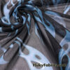 Blue Flame Print Power Mesh Fabric 4-Way Stretch Nylon Spandex