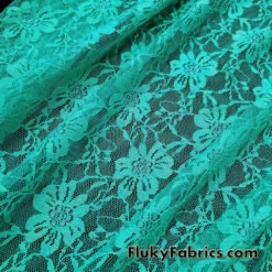Cool Green 4-Way Stretch Lace Fabric