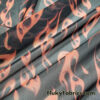 Orange Flame Print Power Mesh Fabric 4-Way Stretch Nylon Spandex