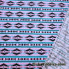 Pink Blue & Black Ethnic Stripe Rayon Spandex Knit Fabric