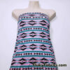 Pink Blue & Black Ethnic Stripe Rayon Spandex Knit Fabric