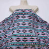 Pink Blue & Black Ethnic Stripe Rayon Spandex Knit Fabric