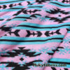 Pink Blue & Black Ethnic Stripe Rayon Spandex Knit Fabric