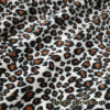 Small Leopard Print Faux Fur Fabric – Ivory Brown Black Short Pile Soft Fur
