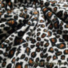 Small Leopard Print Faux Fur Fabric – Ivory Brown Black Short Pile Soft Fur