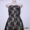 Black 4-Way Stretch Lace Fabric – Lightweight and Sheer
